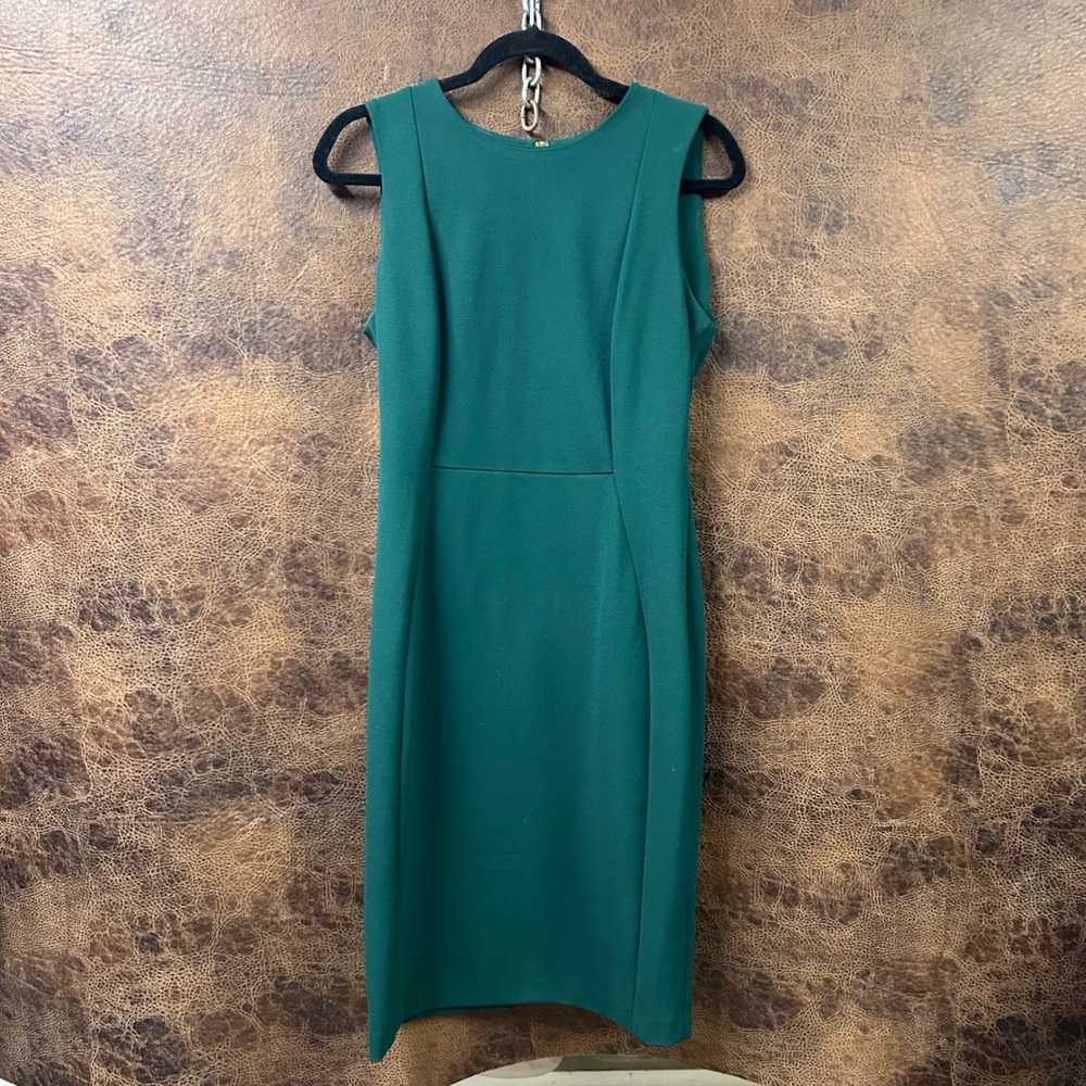 Calvin Klein Hunter Green Sheath Dress‎  8 Christmas Bridesmaid Wedding Guest